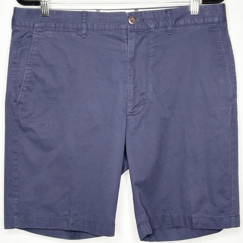 J.Crew Mens 9 Inch Inseam Chino Shorts Navy Blue Flat Front Size 35 Preppy